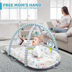 Baby Play Mat, 7-in-1 Tummy Time Activity Gym Mat, Washable Baby Lounger Nest, Portable Floor Seat for Home & Travel, Baby Essentials Gift for Infant Newborn 0-6-12-18 Months