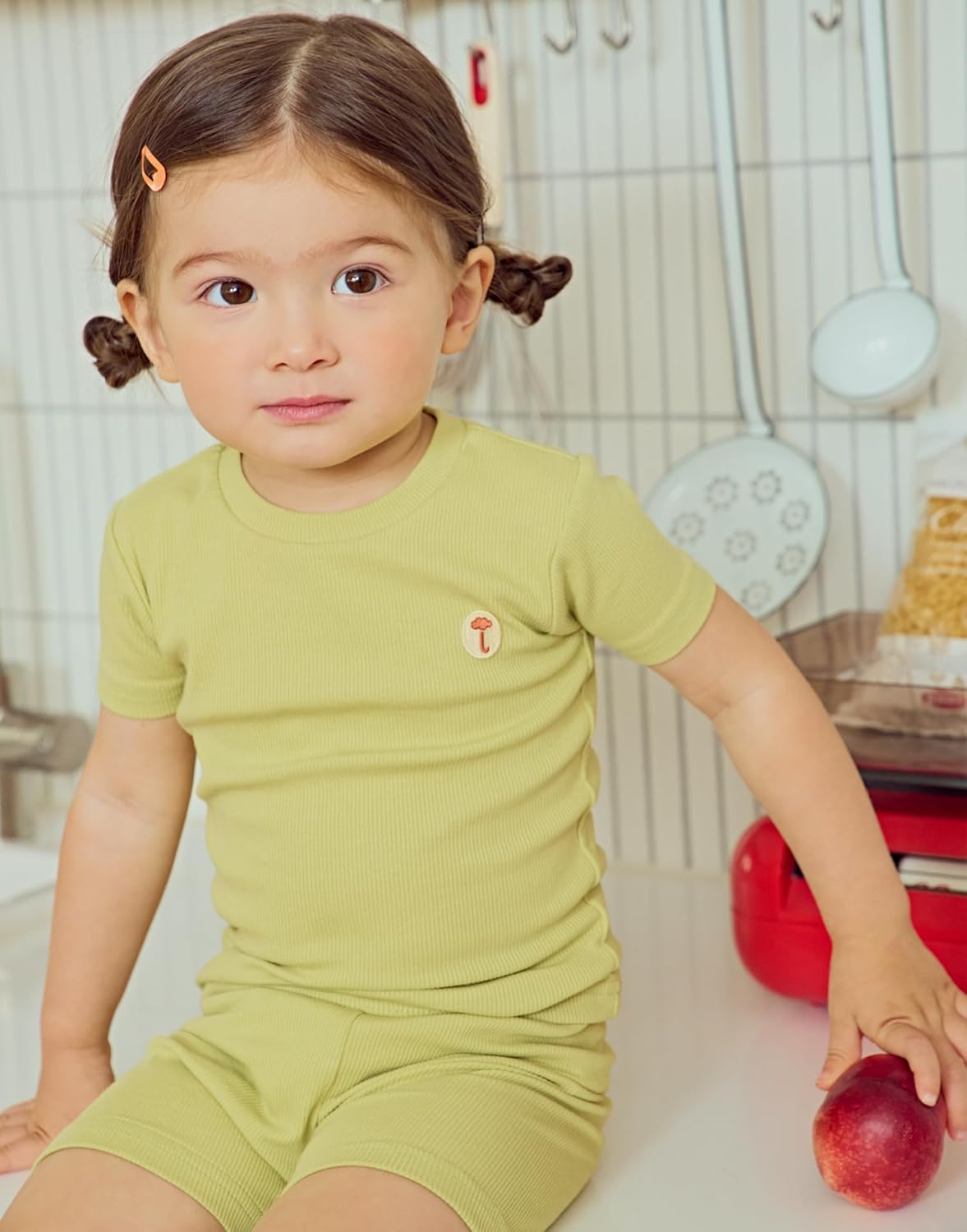 moimoln Pajamas Set 6M-5Y Solid Ribbed Unisex Baby & Toddler, Soft Viscose, Snug-Fit, Everyday Sleepwear