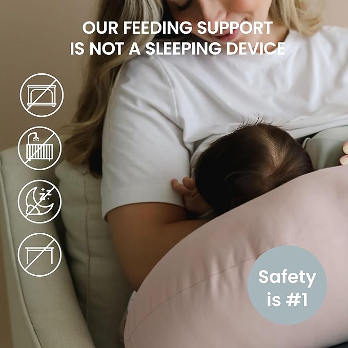 snuggle me Organic Nursing Pillow (New 2025 Design) | Bottle & Breastfeeding Pillow with Organic Cotton Cover & Fiberfill, Machine Washable Feeding Pillow, Newborn Essentials Must Haves (Petal) - v2