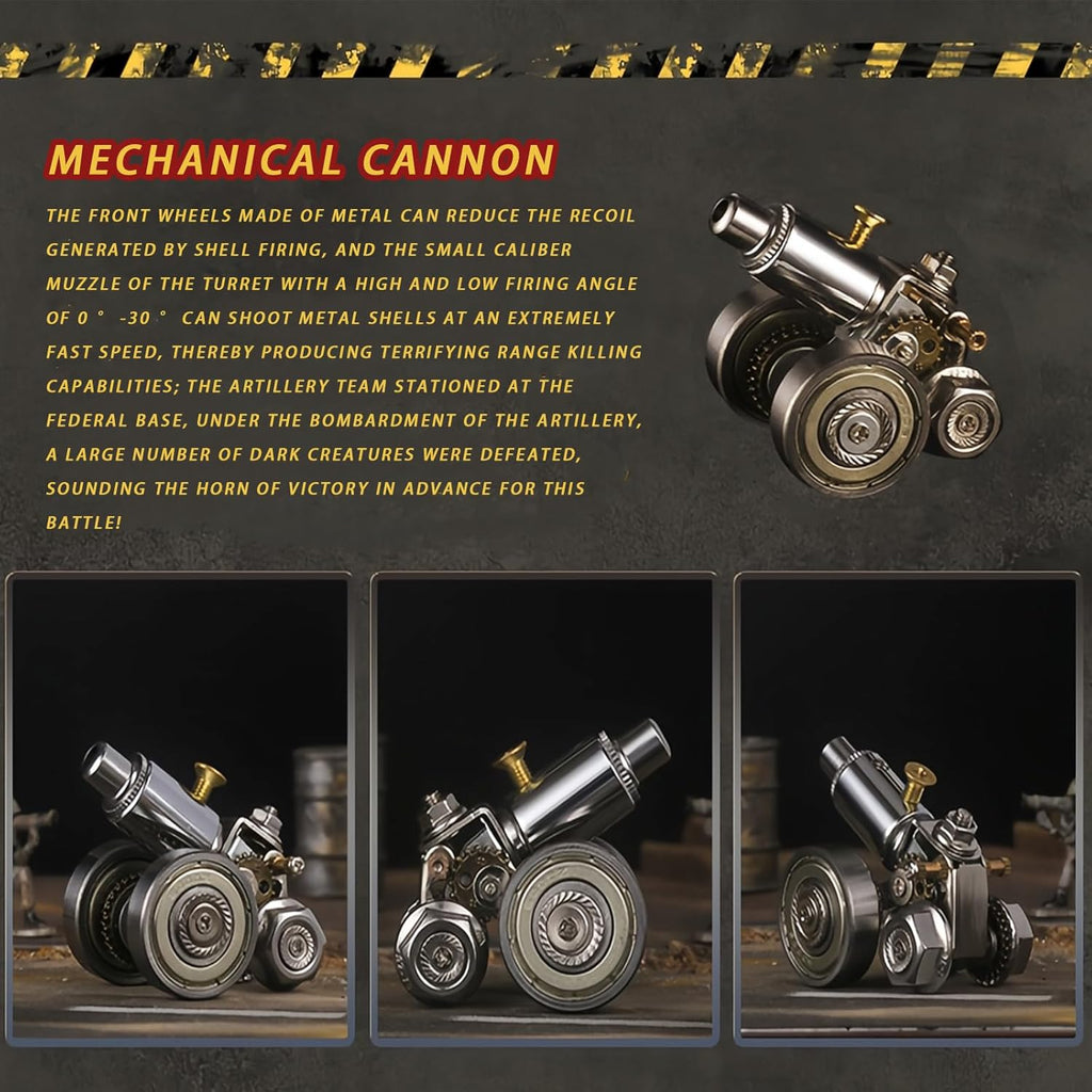 3D Metal Puzzle for Adults, Metal Model kit, Mechanical Armor Puzzle, Adult Brain teasers - The Best Gift for Men (Cannon)