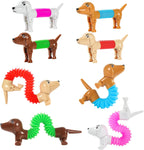Robot dog,Dog pop tubes,Toy Dog,Animal pop Tubes,Fidget Toys for Kids,Sensory Toys for Kids 5-7,Dog Party Favors,autism sensory products,sensory toys for kids with autism,toys for ages 5-7（4 Pack Dog）