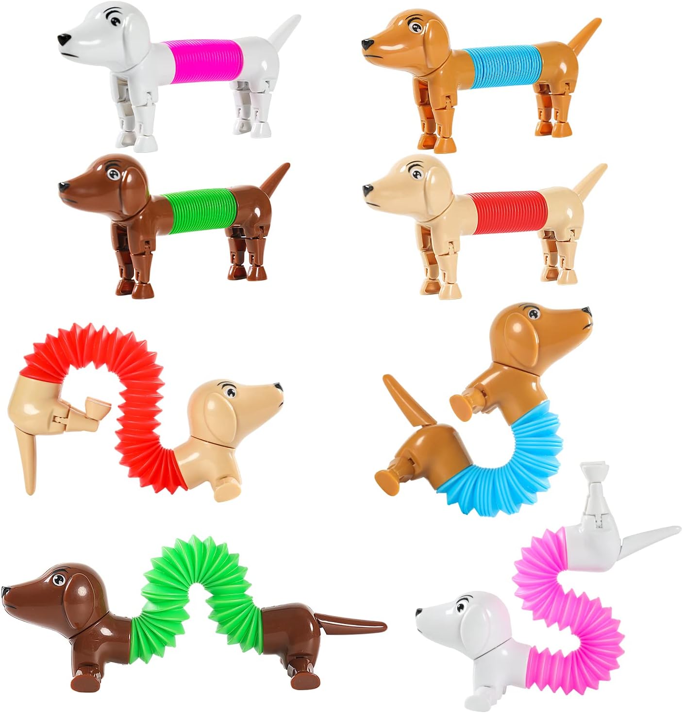 Robot dog,Dog pop tubes,Toy Dog,Animal pop Tubes,Fidget Toys for Kids,Sensory Toys for Kids 5-7,Dog Party Favors,autism sensory products,sensory toys for kids with autism,toys for ages 5-7（4 Pack Dog）