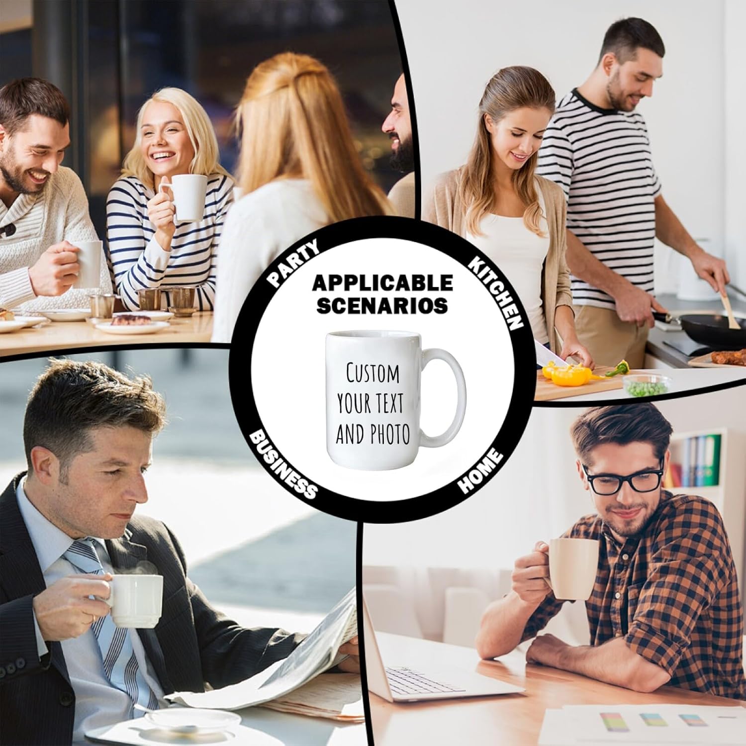 Ship Next Day Custom Mug Design Your Own Photo Text Personalized Picture Gifts for Women Men Customized Gift Idea Personalized Coffee Mugs 11oz White Handle