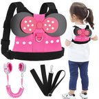 Accmor Toddler Harness Leash, Cute Kids Leash + Anti Lost Wrist Link, 3 in1 Adorable Baby Leash Child Walking Harness Wristband Assistant Strap Mini Belt Protector for Girls to Outdoor Travel