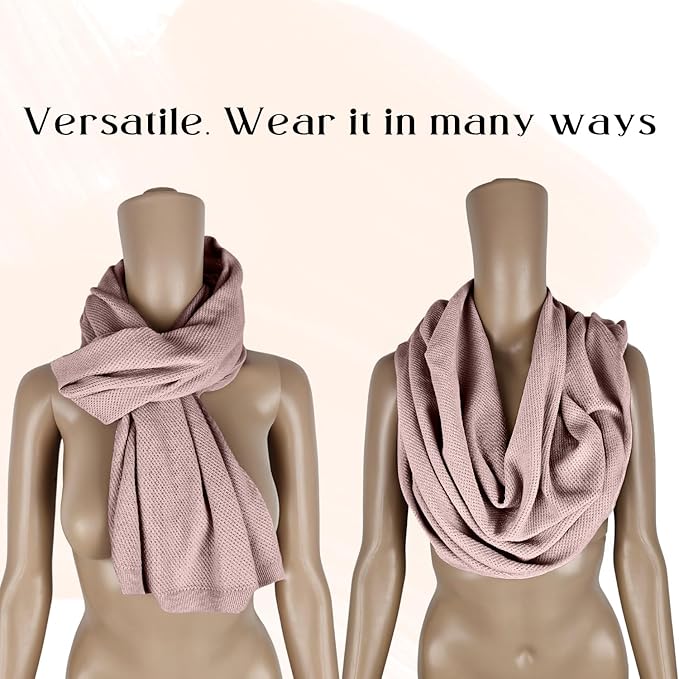 Peekaboo Nursing Cover Up for Breastfeeding - Breathable Knit - Soft Organic Cotton & Cashmere Breast Feeding Poncho for Women - Privacy Feature - Includes Mesh Laundry Bag (Mauve)