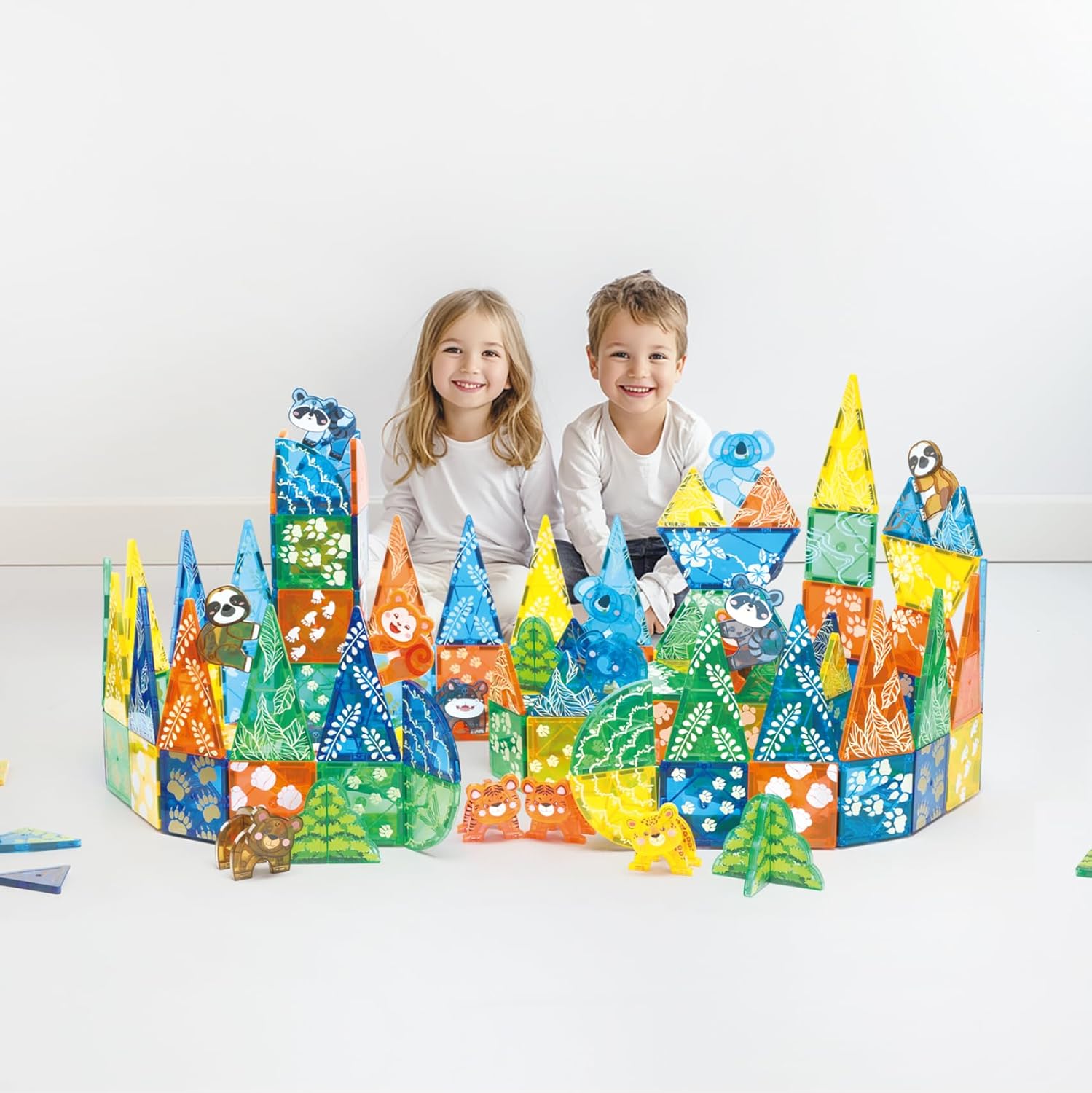 108 PCS Zoo Animals Magnetic Tiles Set,Magnet Building Blocks Farm World Toys,STEM AUTHENTICATED,Magnetic Animals for Kids Age 3 4 5 6 7 8 Toddlers Boys Girls