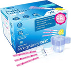 30 Count Pregnancy Tests with Cups, Bulk Pregnancy Test Strips for Detection at Home, Over 99% Accuracy, Individually Wrapped Fertility Tests, Extra-Wide 5mm HCG Tests, Pruebas De Embarazo
