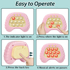 Fast Push Button Game for Kids Adults, 2 Pcs Handheld Pop Light up Fidget Game, Educational Sensory Toys for Boys Girls Birthday