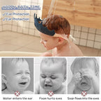 Baby Shower Cap Shield, Shower Cap for Kids, Visor Hat for Eye and Ear Protection for 0-9 Years Old Children, Cute Crown Shape Makes The Baby Bath More Fun(Blue)