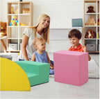 4-Piece Soft PU Leather Toddlers Climbing Toys, Baby Foam Climbing Blocks for Babies Toddlers, Waterproof Foam Play Gym Climber Structures for Toddler 3, Indoor Climb and Crawl Activity Play Set