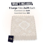 MOON WALKERS Stylish Boho Baby Play Mats for Floor, Play Mat for Babies and Toddlers, Non-Toxic, Soft, Thick, Tummy Time Mat for Crawling (Moon Mist, Extra Large 6x6ft | 9 Tiles)