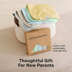 5-Pack Cotton Muslin Burp Cloths Baby Girls, Boys - Soft & Absorbent Spit Up Burp Rags, Large Muslin Towel, Cotton Wash Cloths for Babies, Newborn, Infant, No Shrink, Durable, Neutral (Mirage)