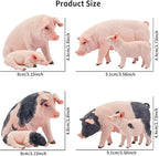 Toymany 8PCS Realistic Pig Figurines Set, Plastic Pig Figures Farm Animals Toys, Birthday Christmas Toy Gift for Kids Toddlers