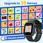Waterproof Smart Watch for Kids Boys Ages 5-12 with 39 Games, HD Camera, Video, Music, Habit Tracking, Alarm, Pedometer, Kids Smart Watch Chrismars Birthday Gift for Boys Age 5 6 7 8(Black)