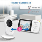VTech VM819 Baby Monitor with Camera and Audio, 2.8” Screen Portable Baby Camera, Night Vision, 2-Way Audio, Temperature Sensor and Lullabies, Secure Transmission No WiFi, Ideal for Baby/Elderly/Pet
