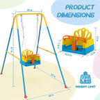 Taleco Gear Foldable Toddler Swing Set, Indoor & Outdoor Baby Swing, Kids Swing Set for Backyard, Safe and Durable Design, Grow with Your Child (Blue)