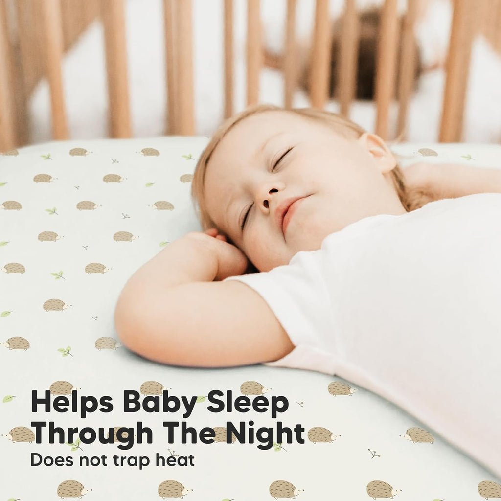 KeaBabies 2-Pack Baby Crib Sheets for Boys, Girls - 52x28 Viscose Derived from Bamboo Toddler Bed Sheets Neutral, Fitted Crib Mattress Cover for Standard Baby Bedding, Soft & Cozy(Nibbles/Bruce)