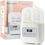Bottle Warmer, HIYAKOI Fast Baby Bottle Warmer for Breastmilk with Smart Temperature Control, Keep 24H, Sterili-zing, Heat Baby Food, Thaw, Double Bottle Warmer for All Bottles