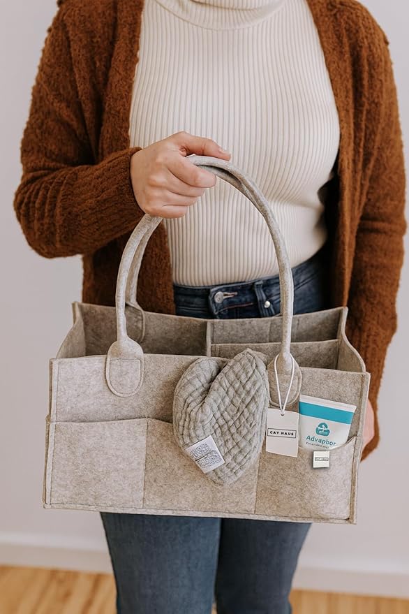 Diaper Caddy - Nursery Storage Bin and Car Organizer for Diapers and Baby Wipes