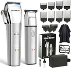 SUPRENT Low Noise Hair Clippers for Men Easy-Clean Waterproof Clippers, Cordless Clippers & Trimmers Set for Family Grooming