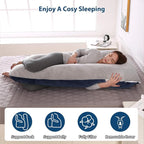 Amagoing 55 inches Pregnancy Pillows for Sleeping, U Shaped Maternity Full Body Pillow for Pregnant Women with Hip, Leg, Back, Belly Support, Washable Velour Cover Included
