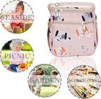 Baby Stroller Organizer Bag，Small Diaper Bag - Universal Stroller Organizer With Insulated Cup Holder,Pocket With Baby Wipes Dispenser，Adjustable Shoulder Strap(pink)