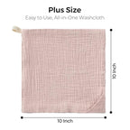 Momcozy Soft & Absorbent Baby Washcloths - 4 Layer Design| Medium Thickness| Premium Cotton for Newborns' Skin-Great for Bathing, Wiping & on-The-go Use, Shower Gift and Essential(5 Pack, 10x10 inch)