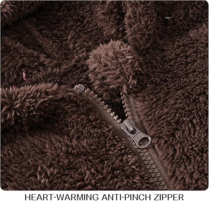 Baby Fleece Jumpsuits Infant Bear Ear Snowsuit Newborn Hooded Romper Warm Coat