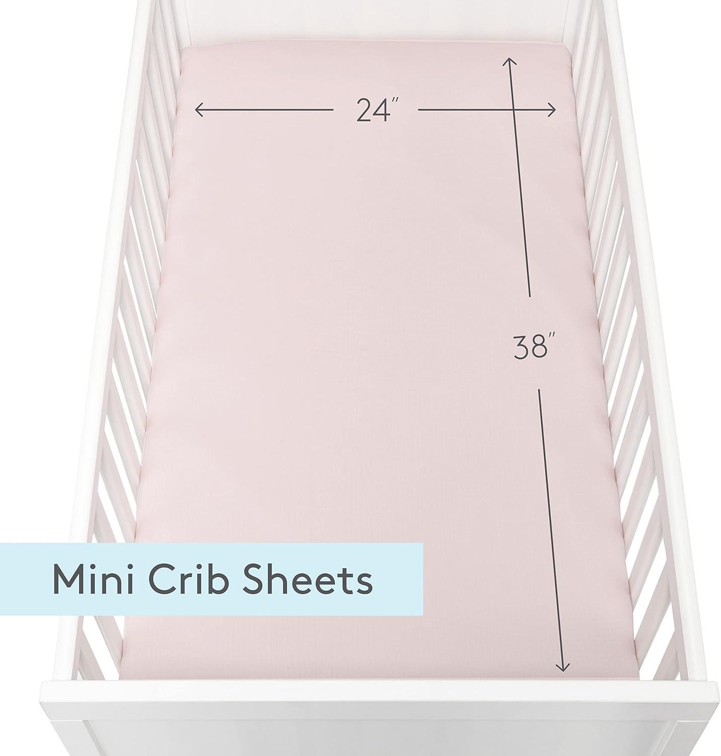 Newton Baby Mini Crib Fitted Sheets (2-Pack) | Organic Muslin Cotton, Ultra Breathable & Soft Baby Sheets, Machine Washable Baby Mattress Sheets, Fits Any Mini Sized Crib 24" x 38", Sunrise Pink