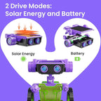 Sillbird Solar Building Robot Kit STEM Gift for Boys Aged 8-12, DIY 15-in-1 Science Educational Toys for Kids Birthday, Solar or Battery Powered Robotic Set with 212 Pieces