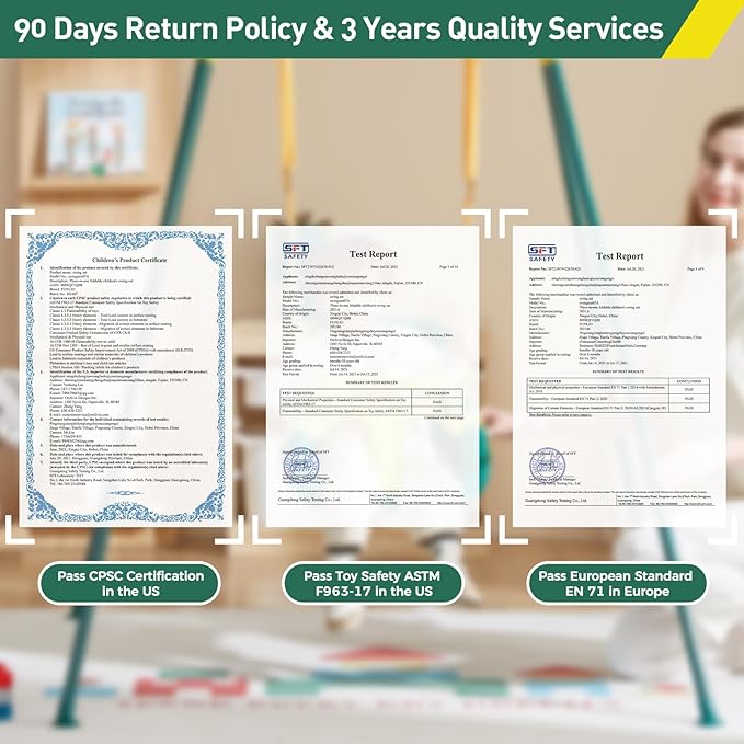 FUNLIO 2 in 1 Swing Set for Toddler & Baby Jumper, Heavy Duty Kids Swing & Bouncer with 4 Sandbags, Foldable Metal Stand for Indoor/Outdoor Play, Easy to Assemble and Store - Green