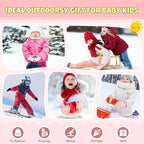 Winter Mittens Gloves Beanie Hat Set for Kids Baby Toddler Children, Thick Warm Knit Fleece Lined Thermal Set for Boys Girls