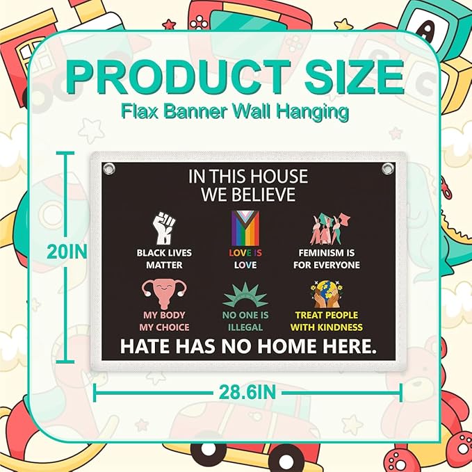 Pride Flag, Pride Banner, Love is Love Wall Decor, Feminist Gay Pride Lesbian LGBTQ Wall Hanging, Be Kind Banner Flag, Rainbow Wall Flag Home Living Room Decor, Banner for Room