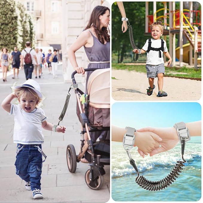 Accmor Toddler Harness Leash, Cute Kids Leash + Black Anti Lost Wrist Link for Outdoor Travel, Adorable Baby Leash Child Walking Harness Wristband Assistant Strap Mini Belt Protector for Boys Girls