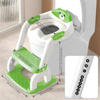 DEEKI Potty Training Seat Upgrade 2 in 1 Toddler Training Toilet Chair Potty Seat with Step Stool Ladder for Baby Kids Boys Girls(Green)