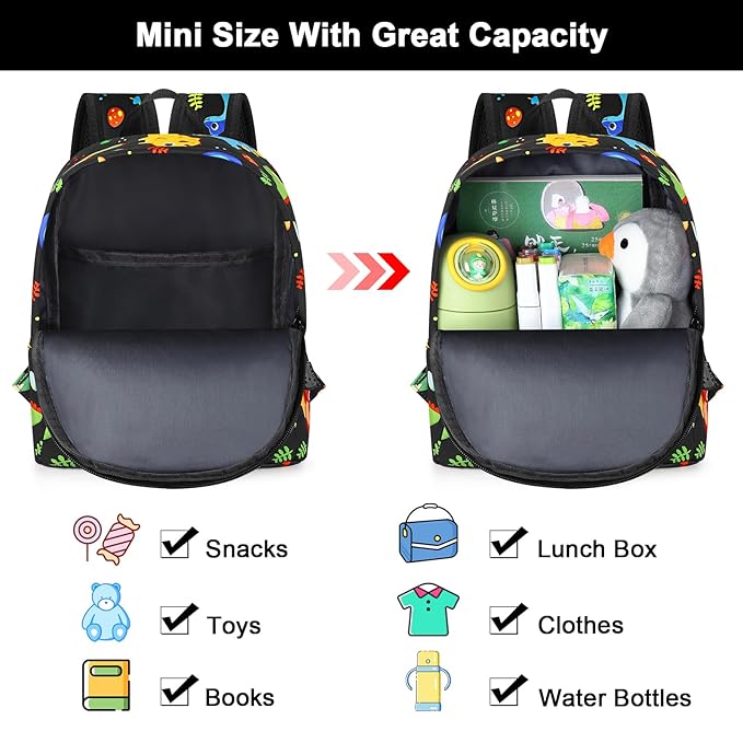 Accmor Toddler Backpack Leash, Kids Backpack with Anti Lost Wrist Link, Mini Child Backpack Leash Baby Harness for Outdoor Walking, Cute Dinosaur Backpack Tether for Boys Girls Age 1-3 Years Old