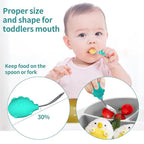 Deejoy Toddler Utensils - Stainless Steel Spoons and Forks, Kids Silverware Self Feeding Flatware Set with Travel Safe Case (Green)