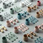 SAMiGO Silicone Baby Spoons Self Feeding 6+ Months - Infant Toddler Utensils - First Stage Baby Led Weaning Feeding Supplies - Set of 3 Pack