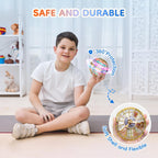 TOMZON Galazy Ball Flying Orb Ball for Boys Girls, Hover Ball Boomerang Fidget Spinner, Drone for Kids with Colorful Light Flying Spinner, A32 Yellow