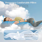 Pregnancy Pillow for Sleeping, U Shaped Full Body Maternity Pillow with Removable Silky Cover, Support for Back,Leg,Belly for Pregnant Women, Side Sleeper,Pain Relief, Ergonomic Soft Cushion,51 Inch