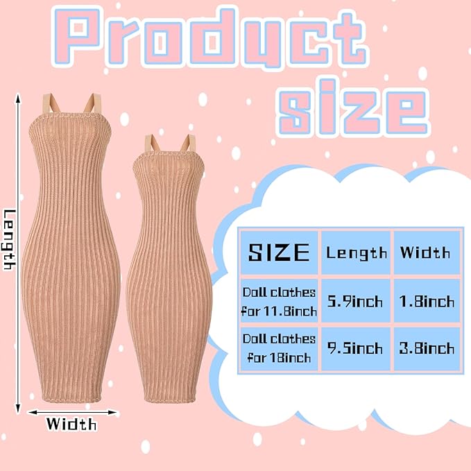 Bencailor 6 Pcs Doll Clothes for 18 Inch Doll, Doll Accessories Summer Tops Swimwear Robe Doll T Shirt Dress Winter Coat Jacke Doll Outfit Girl Birthday Gift (Vibrant Color)