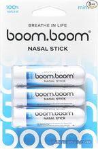 BoomBoom Nasal Stick | Vapor Flow Technology | Cool Refreshing Sensation | Natural Mood Boost | Simple Ingredients | Essential Oils + Menthol Inhaler (Mint)