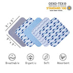 Viviland Baby Towels and Washcloths, Soft Absorbent Baby Boy Bath Towel Set, Whale Hooded Towels with 5 Infant Washcloths (6 Pieces)