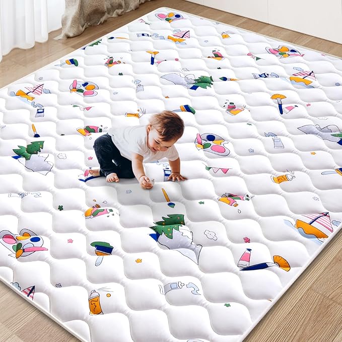 Baby Play Mat - 71" X 59",Premium Thicker Foam One-Piece Crawling Mat, Machine Washable, Extra Large Anti-Slip Activity Playmat for Babies, Toddlers & Infants