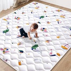 Baby Play Mat - 79" X 63",Premium Thicker Foam One-Piece Crawling Mat, Machine Washable, Extra Large Anti-Slip Activity Playmat for Babies, Toddlers & Infants