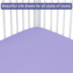 Baby Crib Sheets for Boys Girls, 2 Pack Fitted Crib Sheet for Standard Crib and Toddler Mattress, Soft Microfiber Baby Sheet 52x28x8in. (Purple & Pink)