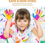Nicpro 12 Colors Large Washable Paint Set for Kid (16.9oz,500 ml), Acrylic Bulk Paint Supplies Non Toxic Children Tempera Paint for Art, Craft DIY, Poster & Finger Paint, School, Home,Classroom, Party