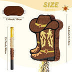 WERNNSAI Western Cowgirl Boot Piñata - Cowboy Hat Pinata Game Western World Theme Party Decorations for Adults Kids Birthday Farm Horse Rodeo Party Supplies with Bat Blindfold