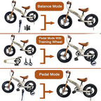 Balance Bike 2 in 1 with Pedals Brake Training Wheels Kickstand Pneumatic tyre,for Kids 2-7 Years Old,Kids Bike 12 14 16 inch
