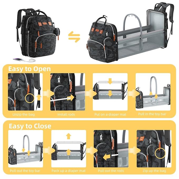 Diaper Bag Backpack, Large Diaper Bag, Multifunctional Diaper Bag